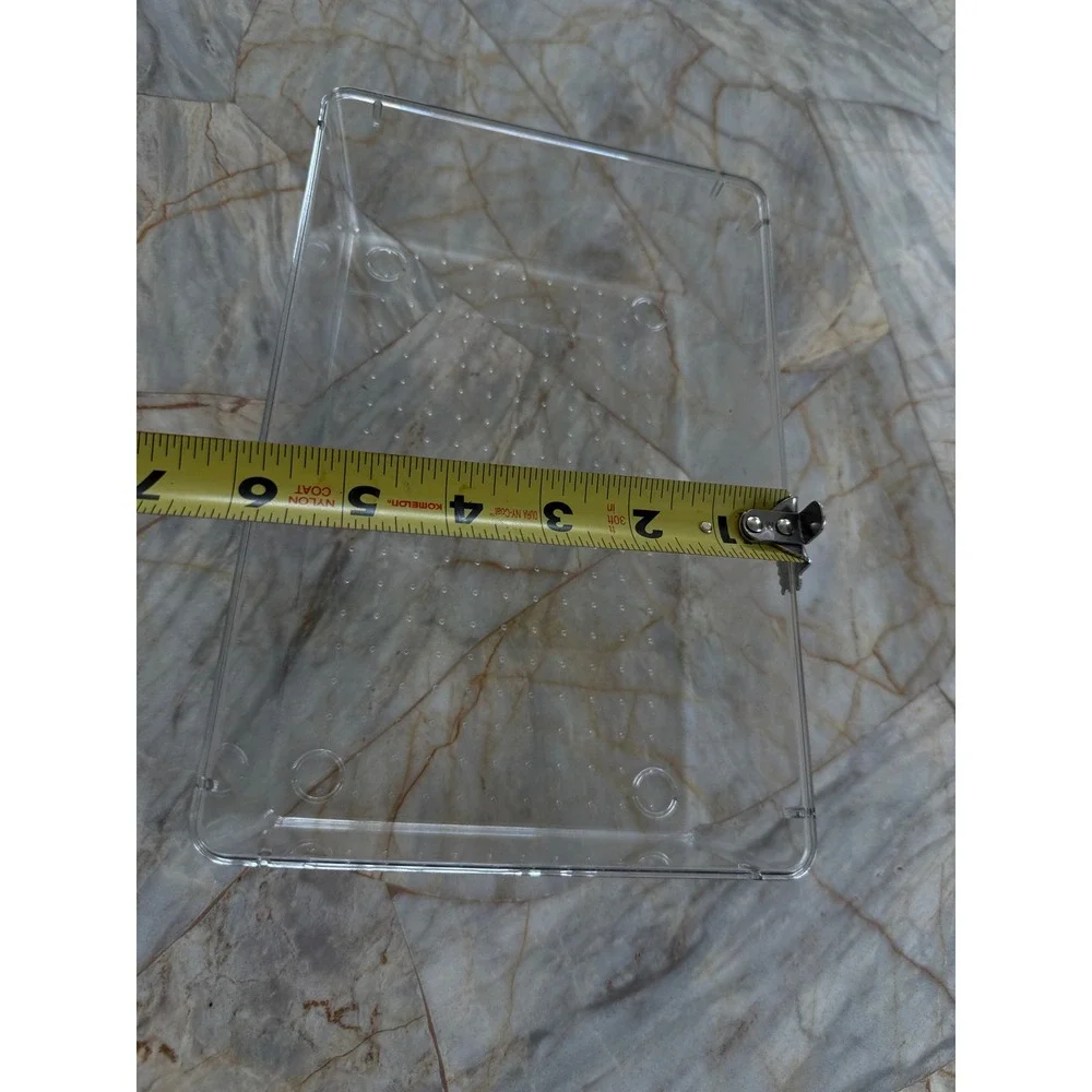 Set of 3 Clear Acrylic Drawer Organizer Bins Rectangular Storage Trays 9.5x6.5x2